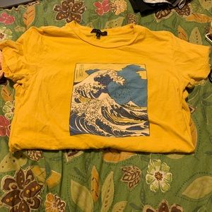 yellow la hearts Japanese painting shirt